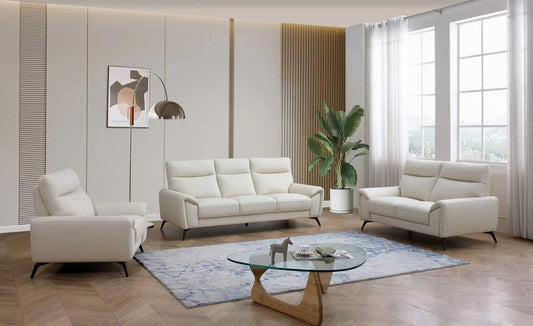 Ivory Cream 6-Seater Fabric Sofa