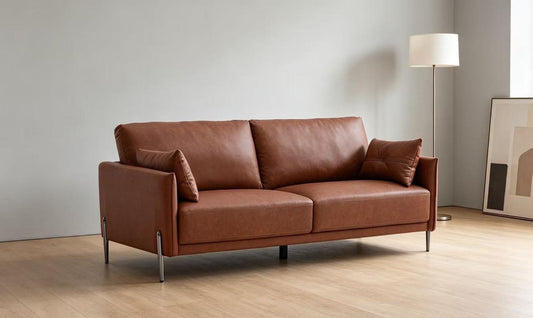 Brown 2-Seater Leather Sofa